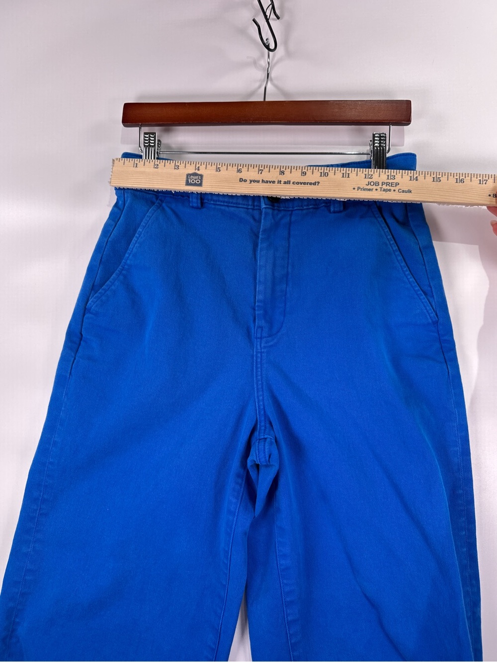 Everlane Utility Wide Leg Crop Pant Bright Blue Organic Cotton Size 6 - Picture 9 of 12